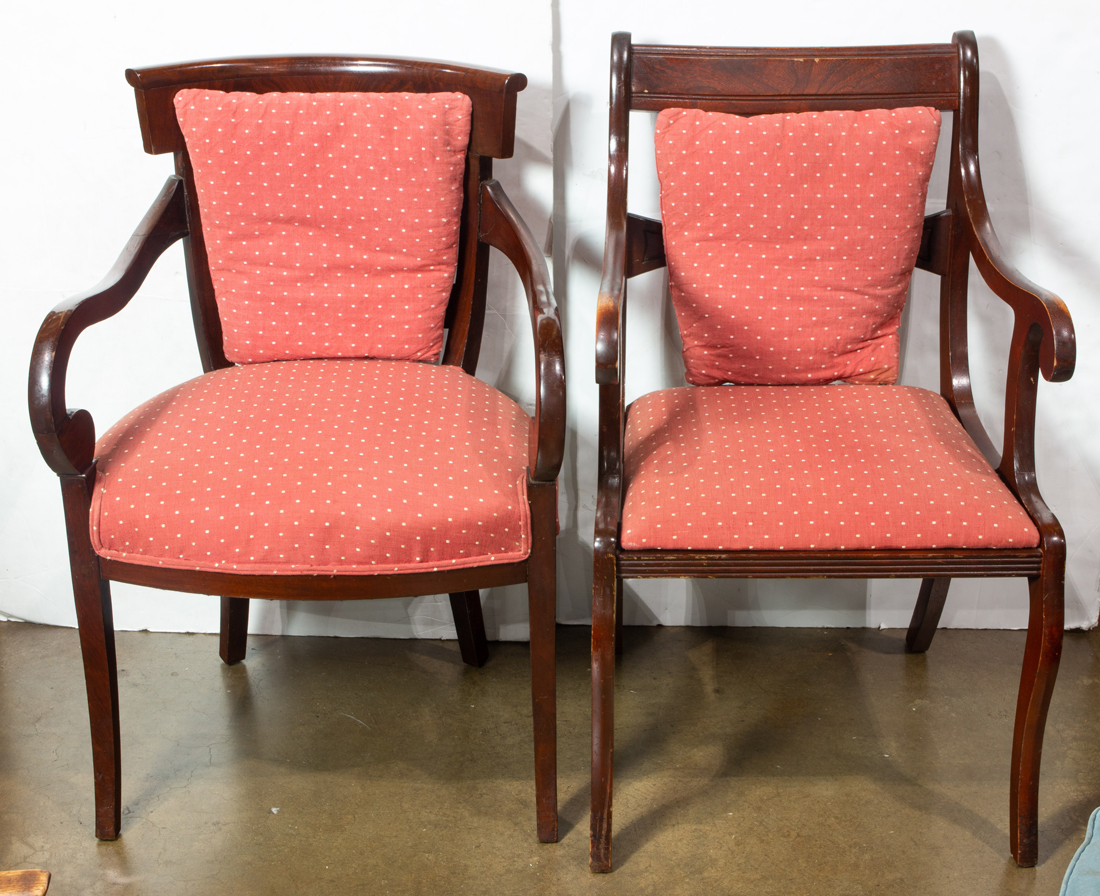 (LOT OF 2) EMPIRE MAHOGANY SIDE