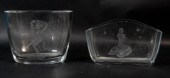 LOT OF 2 ETCHED ORREFORS CATHE