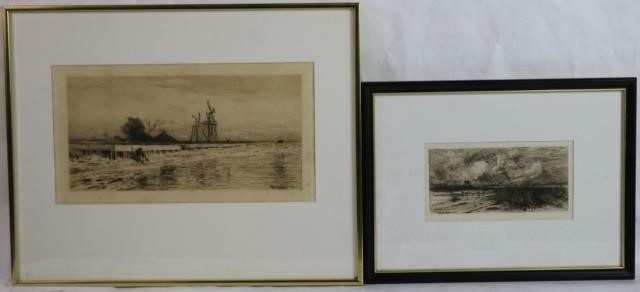 LOT OF 2 ETCHINGS BY R. SWAIN