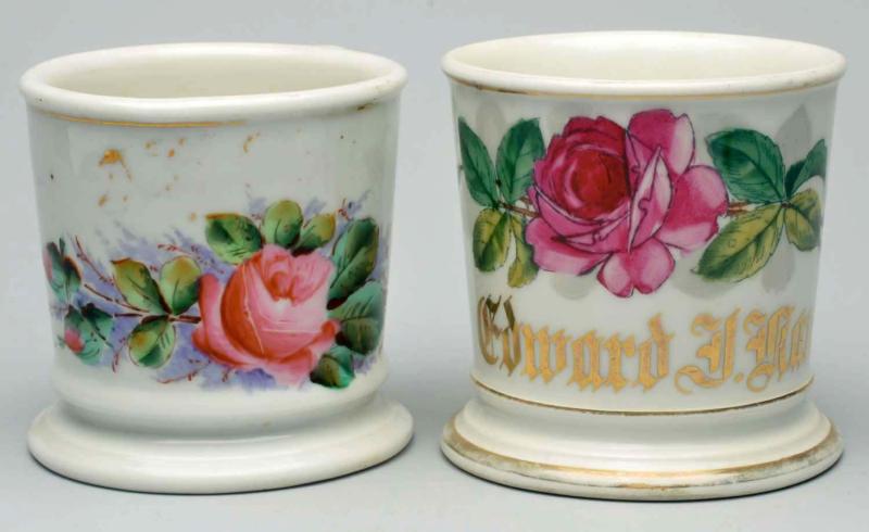 Lot of 2: Floral Shaving Mugs. 