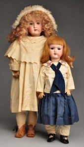 Lot of 2: German Bisque Dolls.