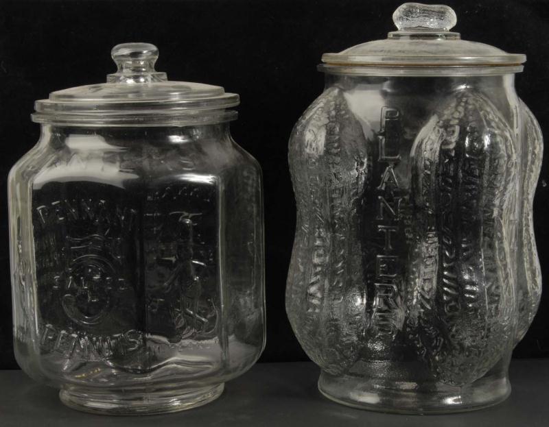 Lot of 2: Glass Planters Peanuts