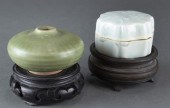 (LOT OF 2) GLAZED CERAMIC OBJE
