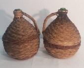 LOT OF 2 HANDBLOWN GLASS VESSE