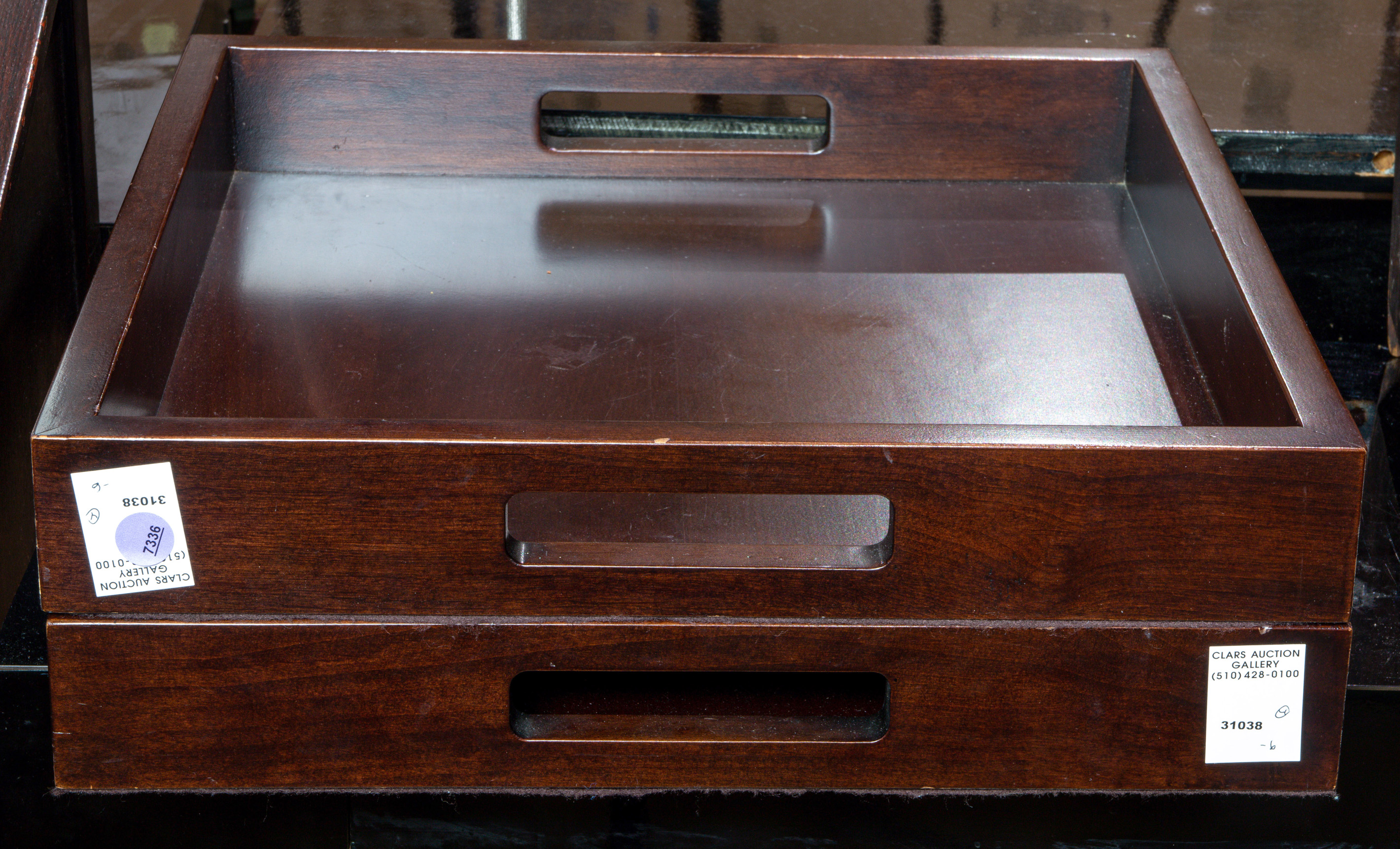 (LOT OF 2) HARDWOOD TRAYS (lot of