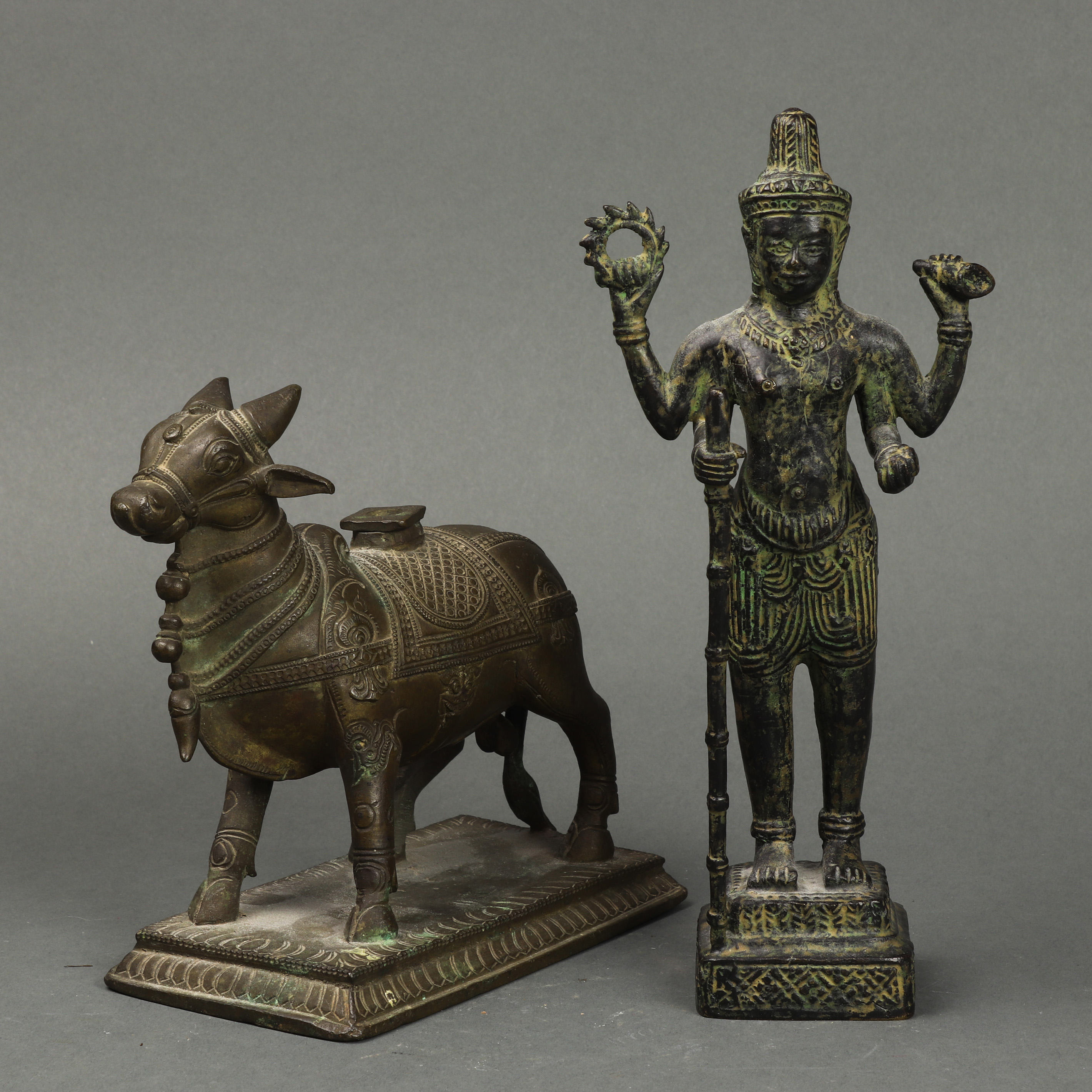 (LOT OF 2) INDIAN BRONZE FIGRUES