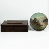 (LOT OF 2) INLAID WOOD TABLE B