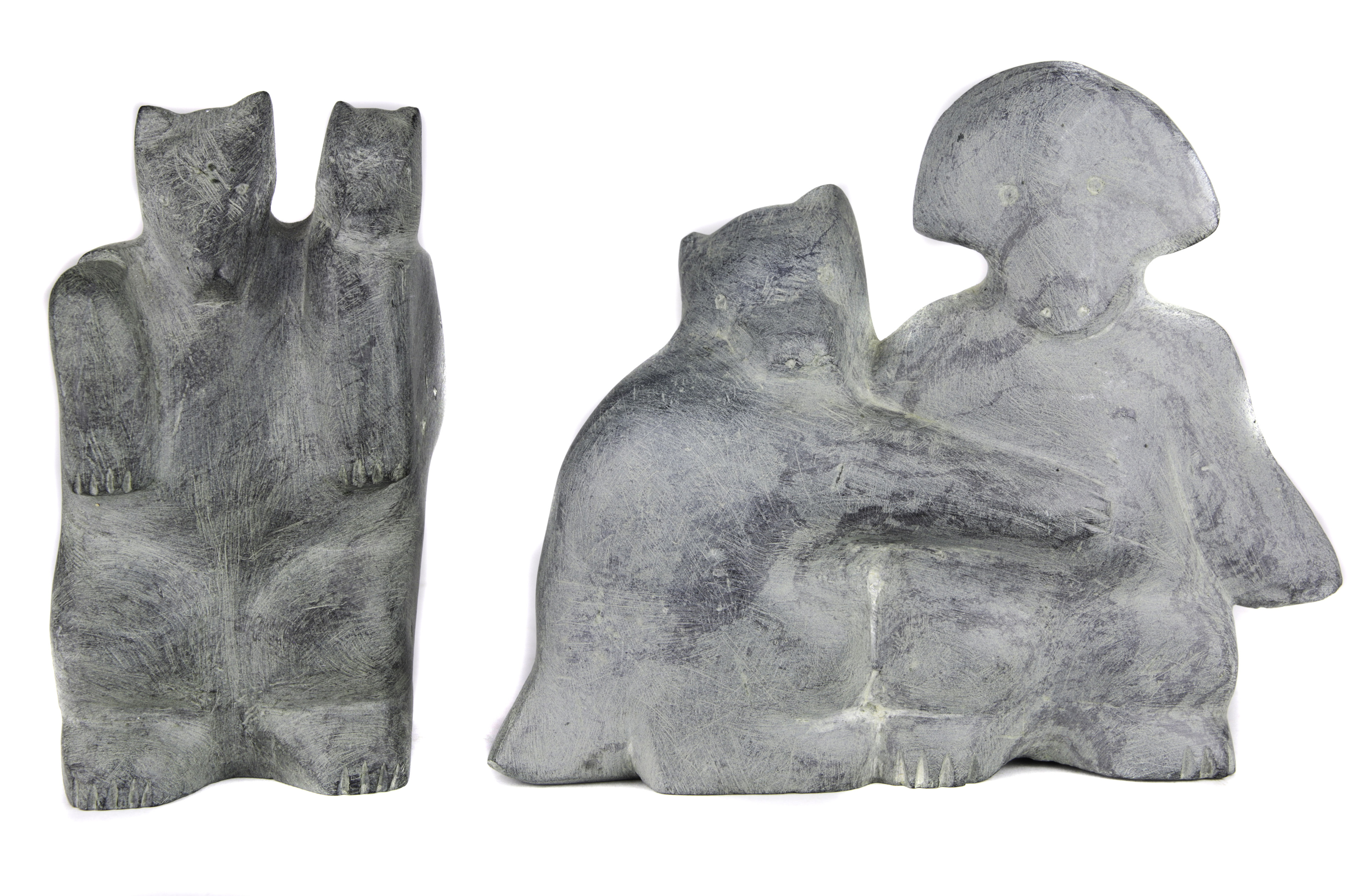 (LOT OF 2) INUIT FIGURAL SCULPTURES