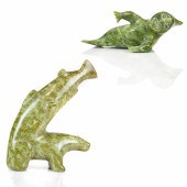 (LOT OF 2) INUIT SOAPSTONE SCU