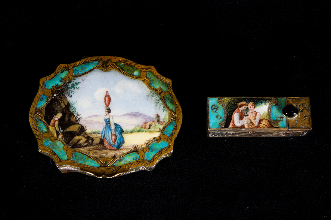 (LOT OF 2) ITALIAN ENAMELED