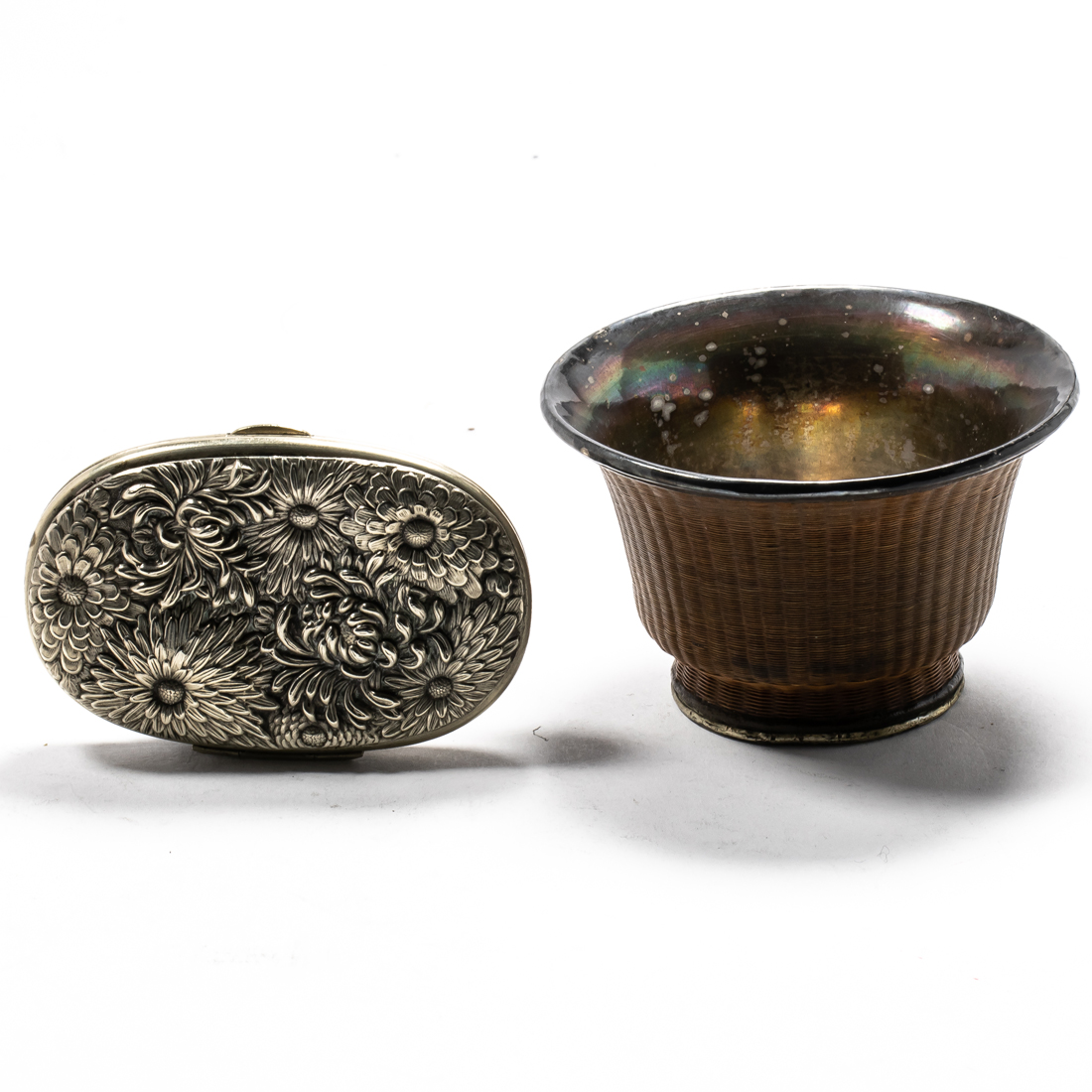 (LOT OF 2) JAPANESE SILVER ITEMS: A