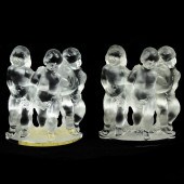 (LOT OF 2) LALIQUE FROSTED AND