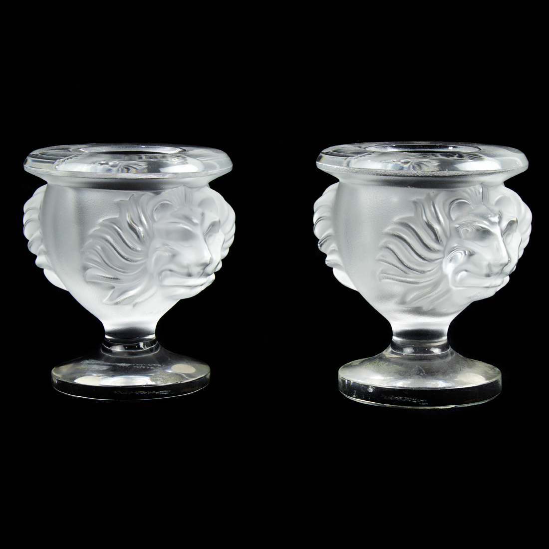 (LOT OF 2) LALIQUE FROSTED AND