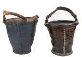 (LOT OF 2) LEATHER FIRE BUCKET