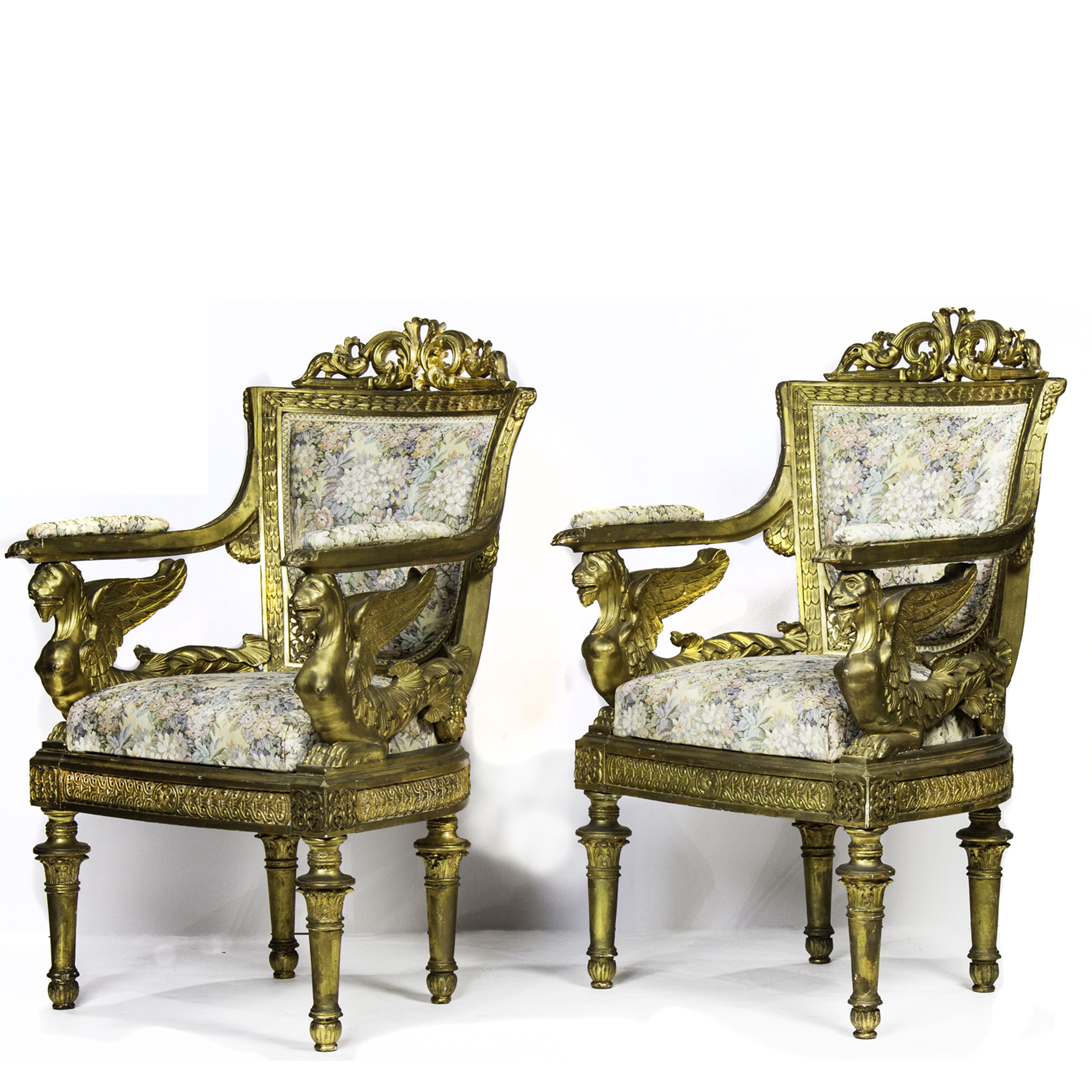 (LOT OF 2) LOUIS XVI STYLE GILTWOOD