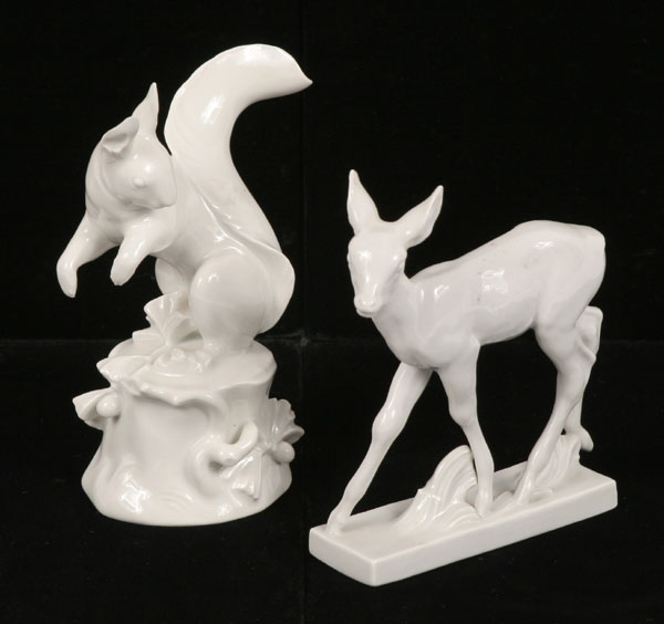 Lot of 2 Meissen porcelain blanc de