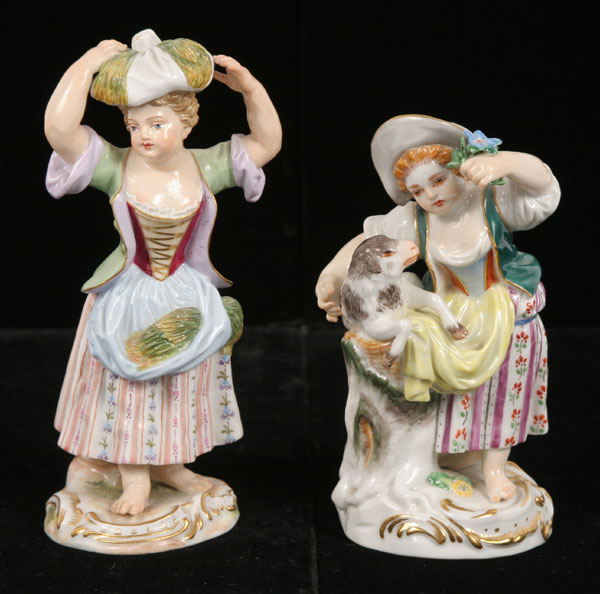 Lot of 2 Meissen porcelain children