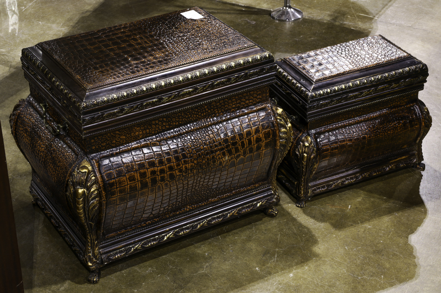 (LOT OF 2) MODERN FAUX CROCODILE