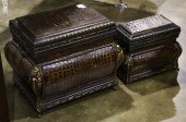 (LOT OF 2) MODERN FAUX CROCODI