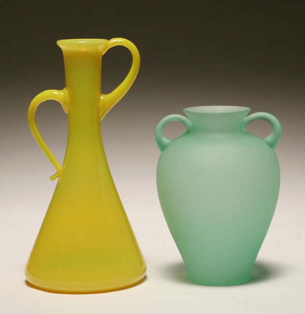 Lot of 2 Murano art glass handled