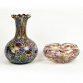 (LOT OF 2) MURANO GLASS LATTIC
