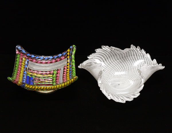 Lot of 2 Murano glass bowls, Dino