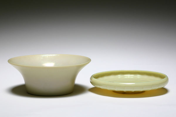 Lot of 2 Northwood Custard opaque