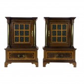 (LOT OF 2) PAIR OF INLAID MAHO