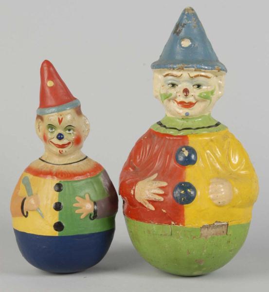 Lot of 2: Paper Mache Clown Roly