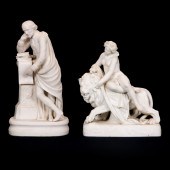 (LOT OF 2) PARIAN FIGURAL GROU