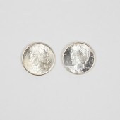 (LOT OF 2) PEACE DOLLARS, 1922
