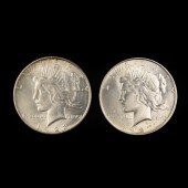 (LOT OF 2) PEACE DOLLARS, 1928
