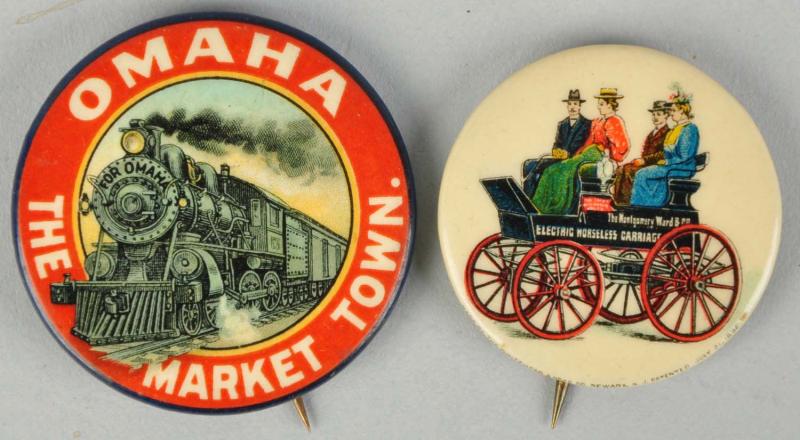 Lot of 2: Pinback Buttons.  Great