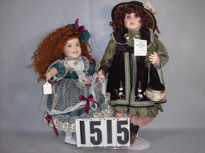 Lot of 2 porcelain Irish dolls,