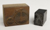 Lot of (2) printing blocks ''F