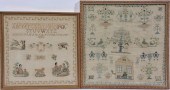 LOT OF 2 SAMPLERS: ALPHABET WI