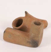 Lot of 2 sandstone elbow pipes