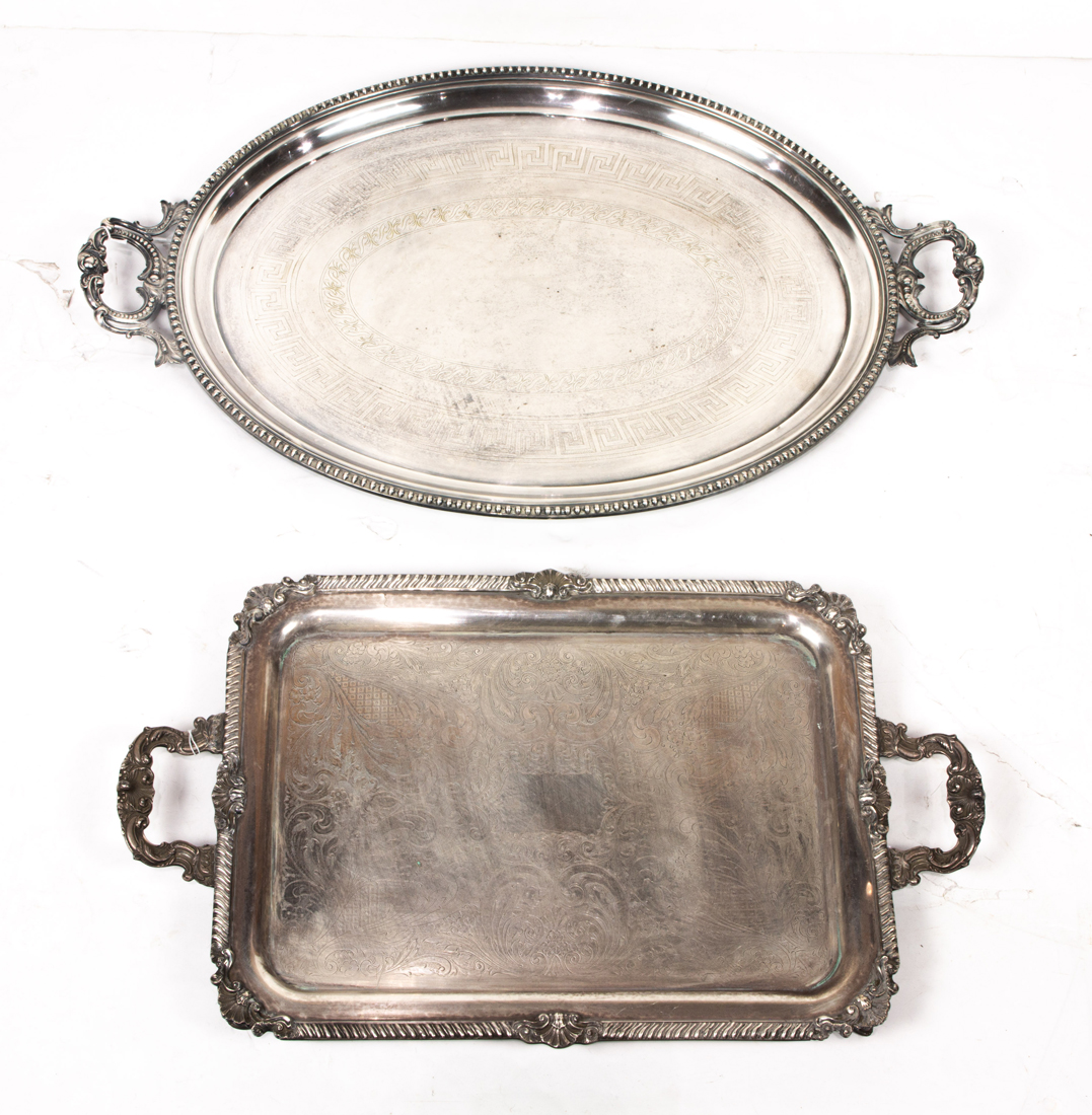 (LOT OF 2) SILVER PLATE HANDLED