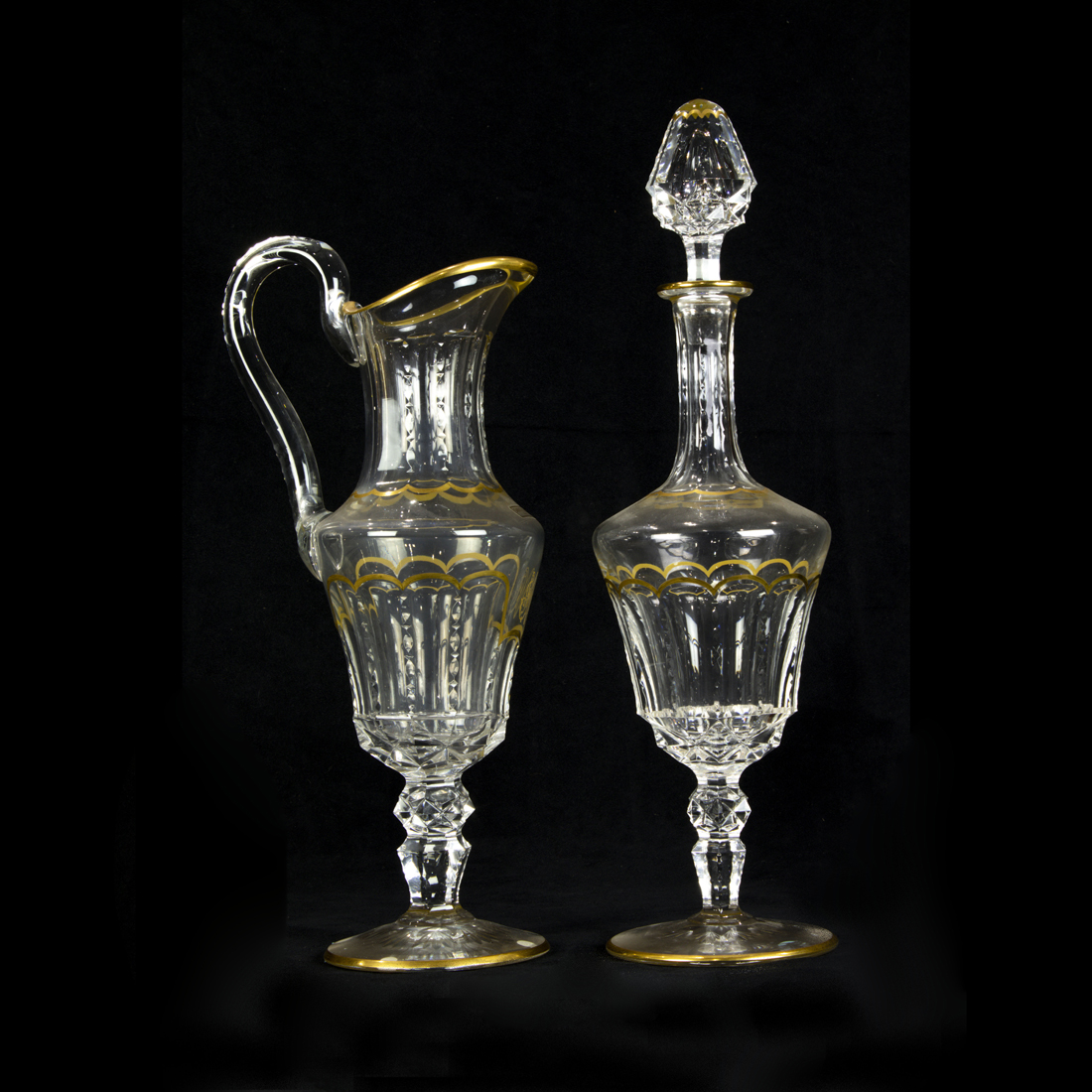 (LOT OF 2) ST. LOUIS CUT AND GILT