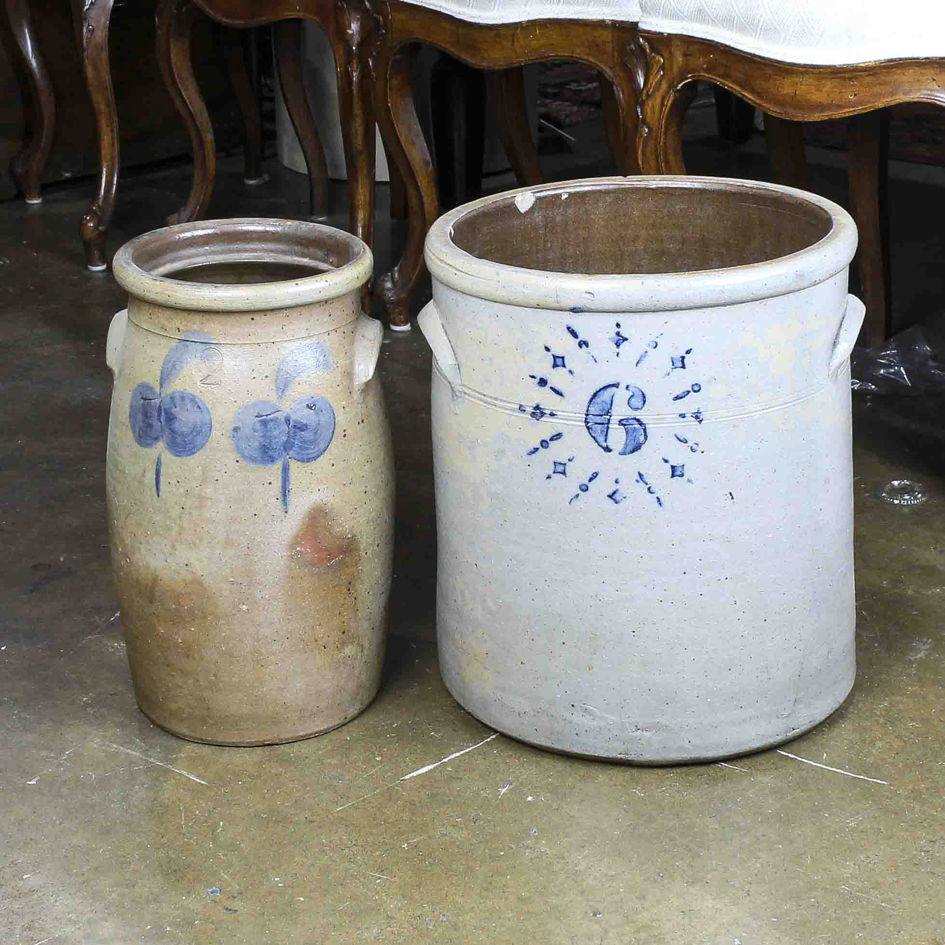 (LOT OF 2) STONEWARE CROCKS (lot of