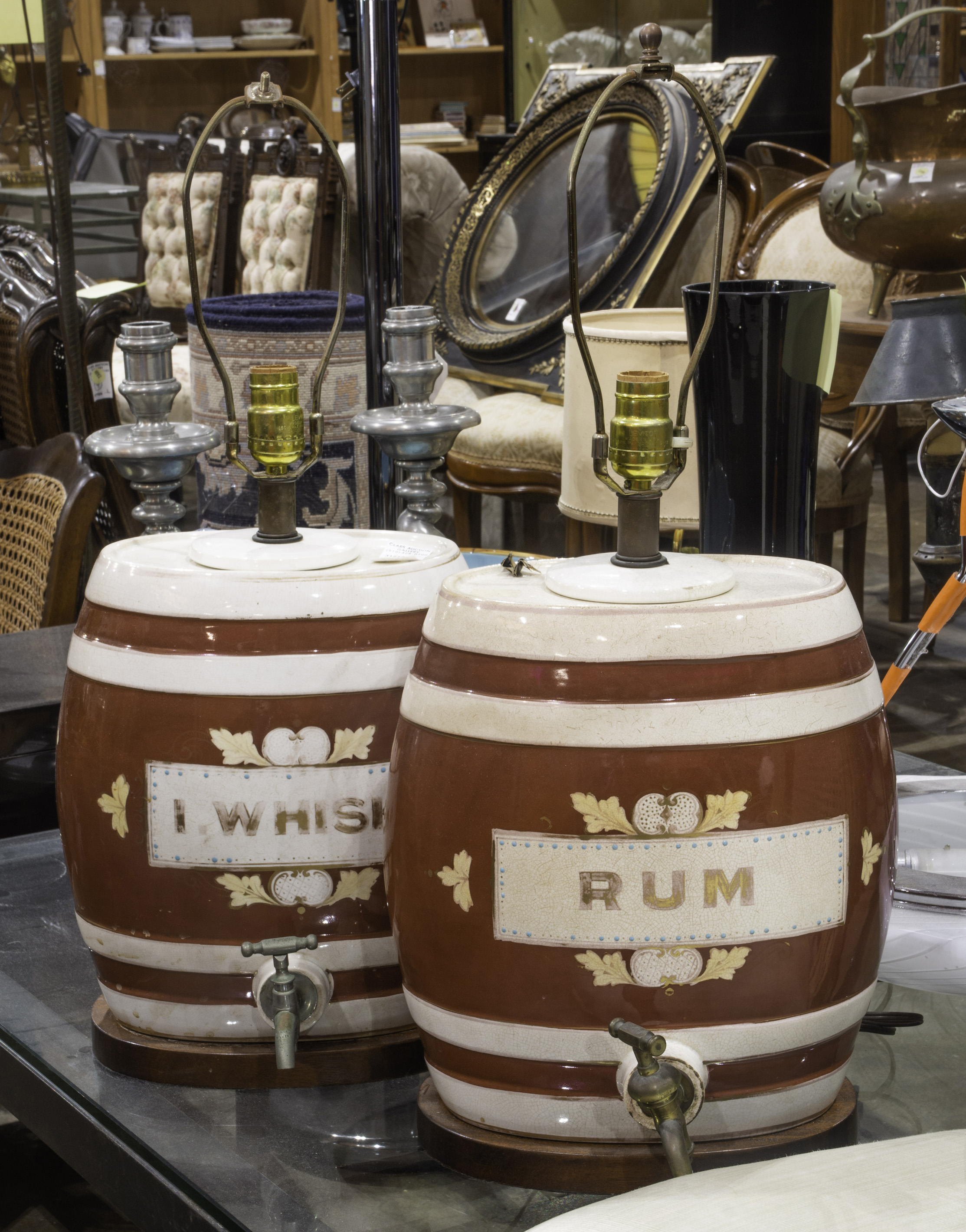 (LOT OF 2) STONEWARE RUM AND