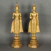 (LOT OF 2) THAI GILT BRONZE ST