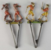 Lot of 2: Tin Litho Figural Sq