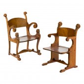 (LOT OF 2) VICTORIAN OAK LIBRA