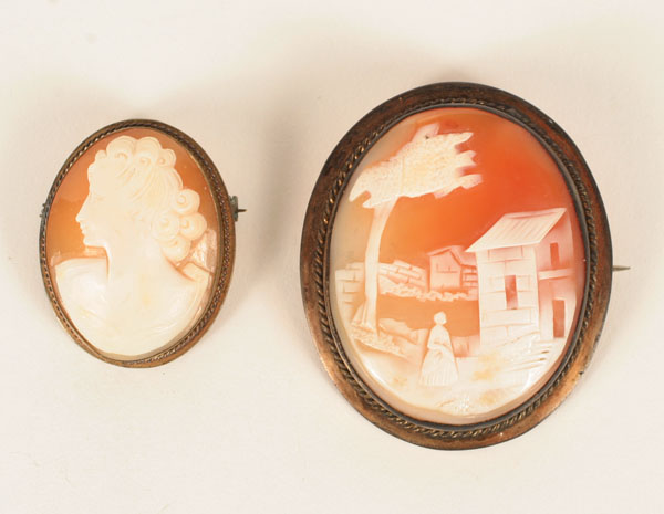 Lot of 2 Victorian shell cameos