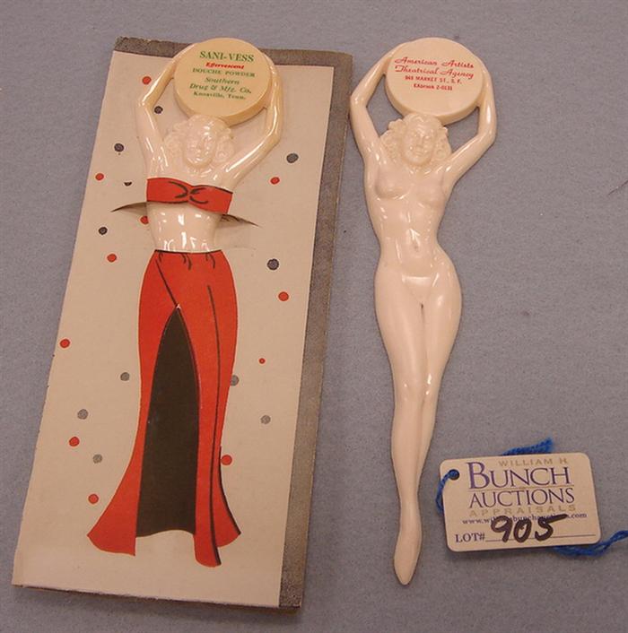 Lot of 2 vintage nude female letter