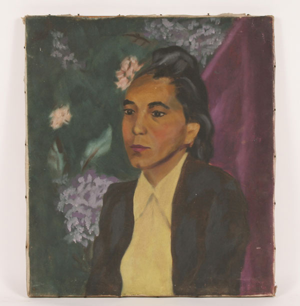 Lot of 2 vintage portrait paintings