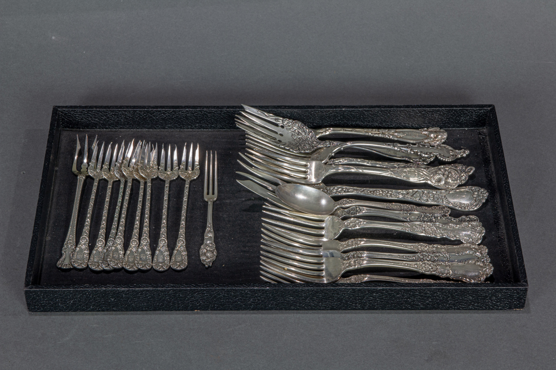 (LOT OF 23) ART NOUVEAU STERLING