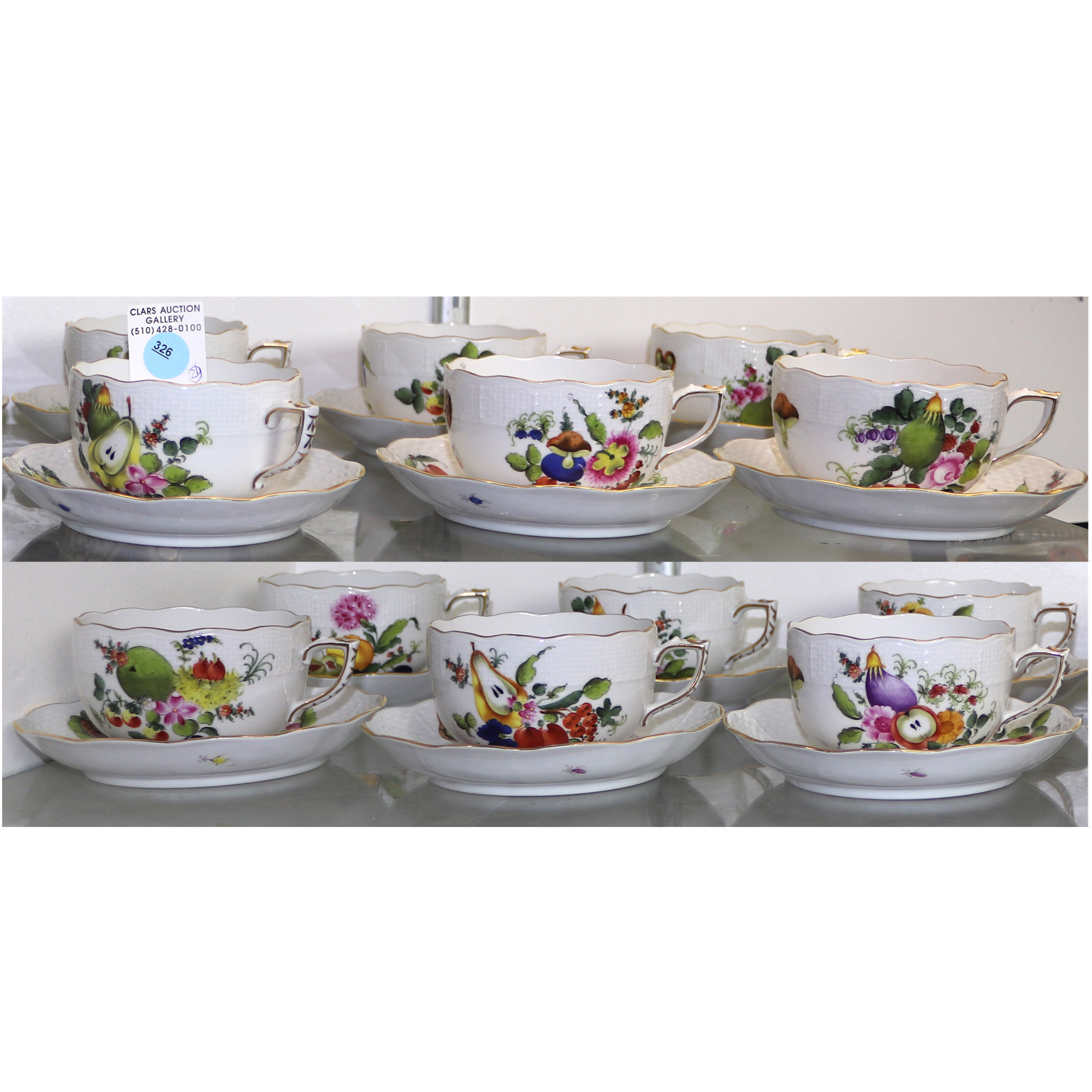 (LOT OF 24) TWELVE HEREND FRUITS
