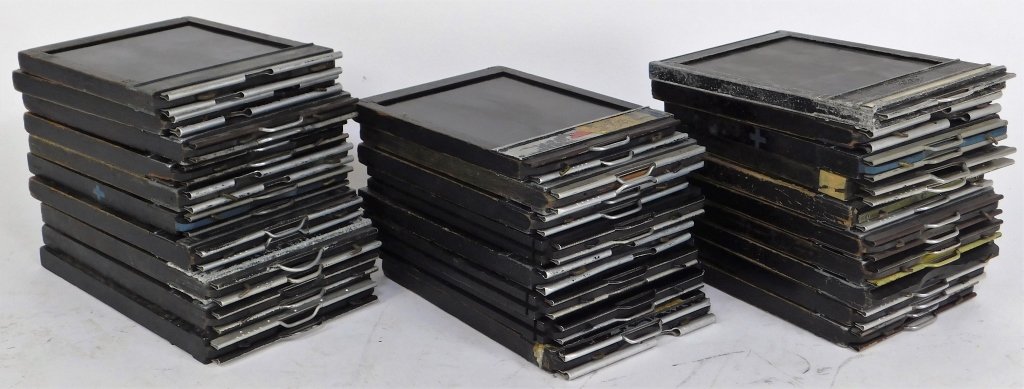 LOT OF 28 4X5" WOOD FRAME FILM